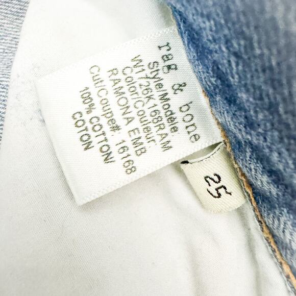 Rag & Bone Marilyn Crop Ramona Boyfriend Jeans Floral Embroidery Size 25 $229 - Picture 6 of 9